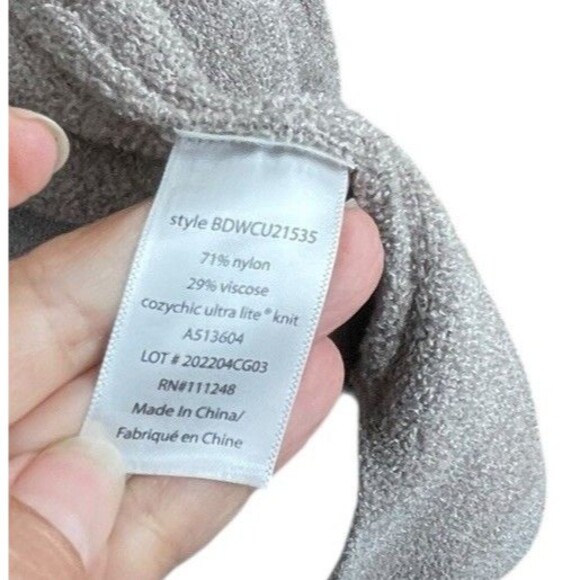 Barefoot Dreams CozyChic Ultra Lite Sleeveless Shawl Vest 3X Stone Tie Waist - Picture 9 of 13